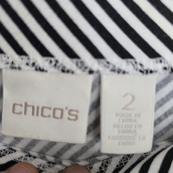 Chico’s Maxi Skirt Size 2 Women Striped White Black Seamed Flowy 36inches - Picture 8 of 10